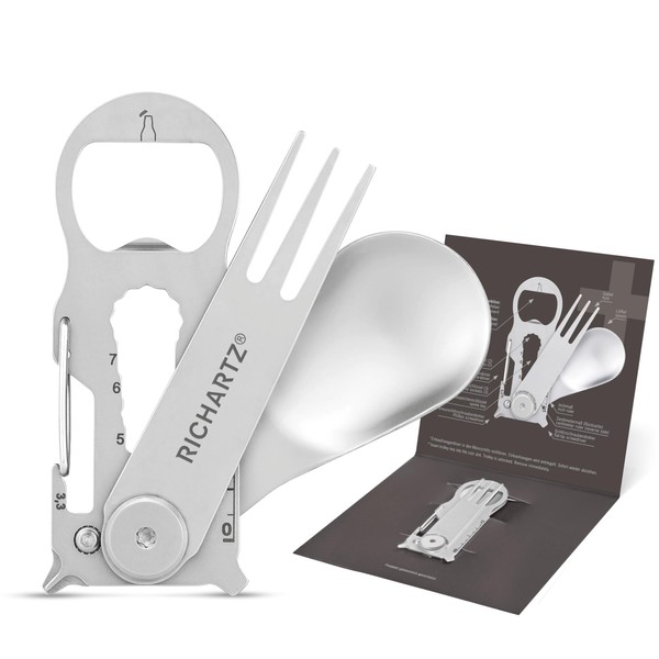 RICHARTZ Key Tool Plus Snack, Multitool Key Ring, 15 Practical