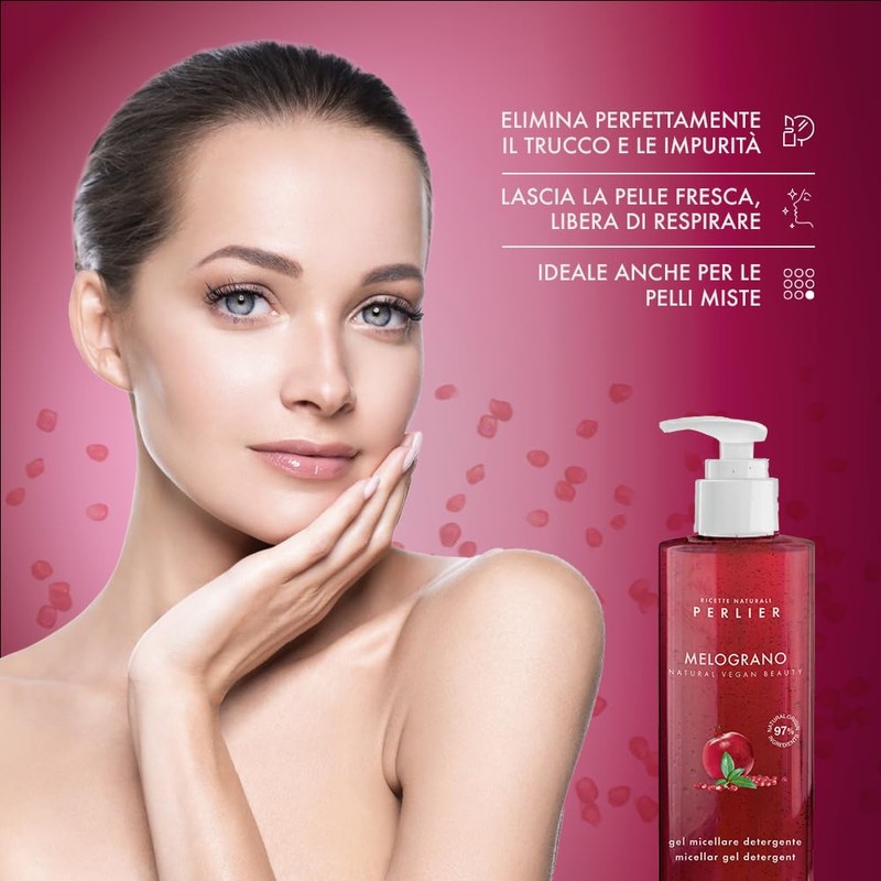 Perlier Pomegranate Micellar Gel Cleanser - Formula with 97% Natural