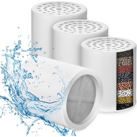 ANXJROV 15-Stage Shower Filter - Universal High Output, Reduces Hard Water, Heavy Metals, Fluoride, Improves Skin & Hair - Fit Any Similar Shower Filter (3 Pack)