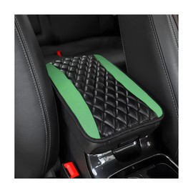 Adunsiaoto Car Centre Consoles Armrest Cushion Armrest Pad Cover, Leather Armrest Cushion for Cars, Car Armrest Seat Box Cover Armrest Cushion (Green)