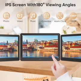 Digital Picture Frame, 8 Inches, FamBrow Electronic Picture Frame with Remote Control and 32 GB Card, USB Video Photo Frame with Photo/Music/Video Player/Calendar/Alarm Clock
