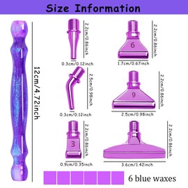 Praise V Do Diamond Painting Art Dot Pick Drill Pen Kit Tool Accessories Stylus with Metal Tips and Wax Shine Purple