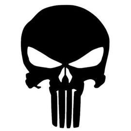 3LEGENDS LLC The Punish Skull car Truck SUV Window Decal Sticker 12"x8" Black (White)