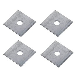 TERF® Heavy Duty M16 (16mm) X 50mm X 3mm Zinc Plated Steel Square Plate Washer - 16mm ID X 50mm OD X 3mm Thickness - Pack of 4