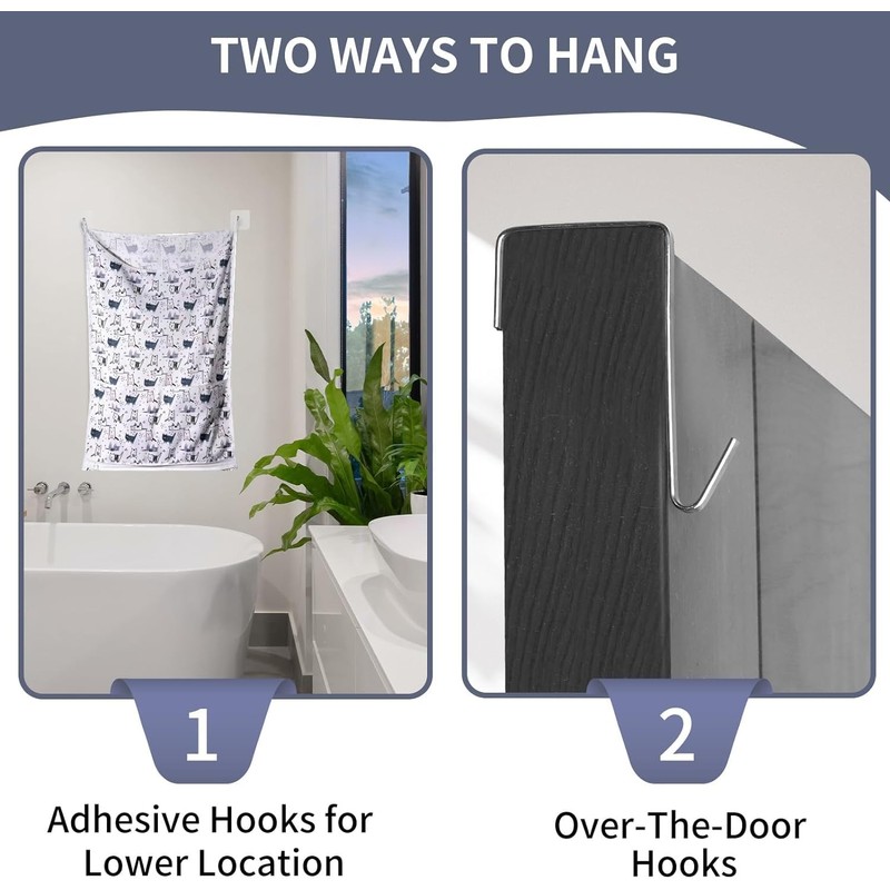 Large Hanging Laundry Hamper & Wall Mounted Laundry Bag -