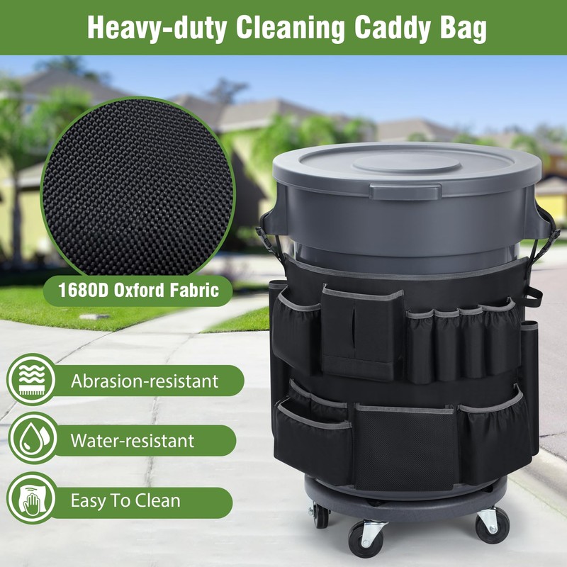 Speqerk Trash Can Caddy Bags Fit 32-55 Gallon Garbage Bin,