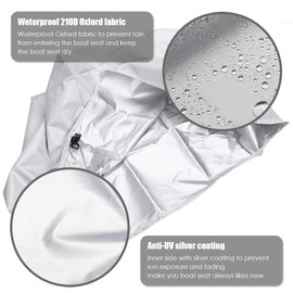 COOSOO Boat Seat Cover Waterproof Outdoor Pedestal Pontoon Captain Boat Bench Chair Seat Cover 600D Captain's Chair Fishing Chair Protective Cover with Drawstring Hem (1)