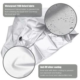 COOSOO Boat Seat Cover Waterproof Outdoor Pedestal Pontoon Captain Boat Bench Chair Seat Cover 600D Captain's Chair Fishing Chair Protective Cover with Drawstring Hem (1)