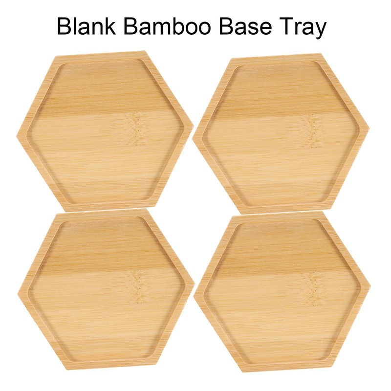 sourcing map 4PCS Hexagon Coasters for Drink, Mosaic Bamboo Coasters,