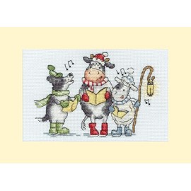 Bothy Threads Counted Cross Stitch Christmas Card Kit - Woof, Moo, Baa!