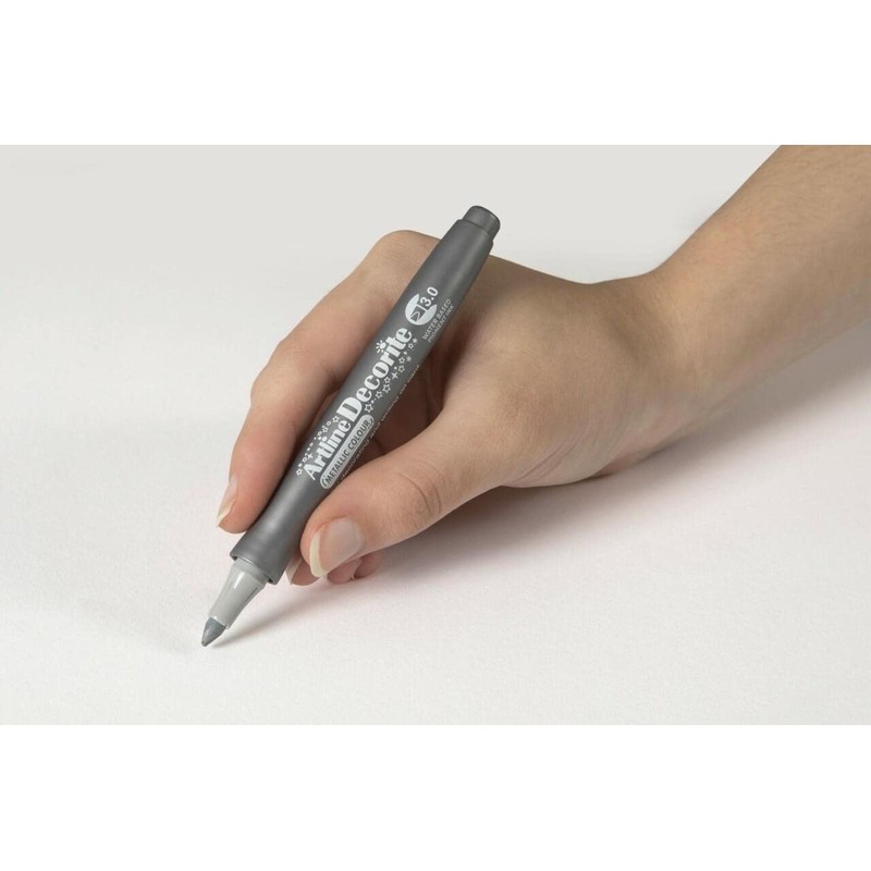 Artline 'Decorite' Metallic Silver Marker Pen 3.0mm for Card, Glass,