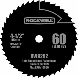 Rockwell RW9282 Hoja de sierra circular compacta de acero de alta velocidad 60T de 4 1/2 pulgadas