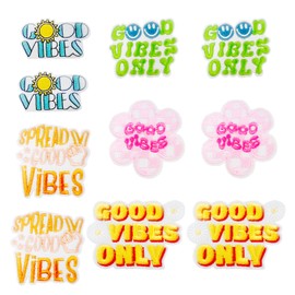 10 Pcs Good Vibes Iron on Patches Positive Affirmations Reminder Embroidered Sew On Patches for Jeans Hats Backpacks Vest Coat DIY Sewing (10pcs Good Vibes)