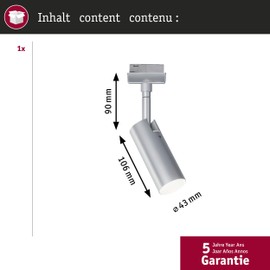 Paulmann URail High Voltage Rail System Light 4 W LED Chrome (Matte)