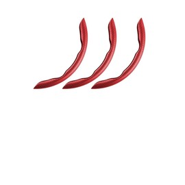 3PCS Carbon Fiber Car Steering Wheel Cover, Anti-Skid Leather Vehicle Segmented Steer Wheel Protector, Auto Interior Protection Guard Accessories, Universal for Most Cars (Red)