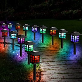 Treela 24 Pack Solar Pathway Lights Solar Lights Outdoor Waterproof LED Solar Powered Landscape Lights Decor for Garden Yard Patio Lawn Driveway Walkway Sidewalk Pathway Outdoor (Multicolor)