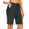 EZRUN Bermudas para mujer con bolsillos, Pantalones para correr., Carbón,