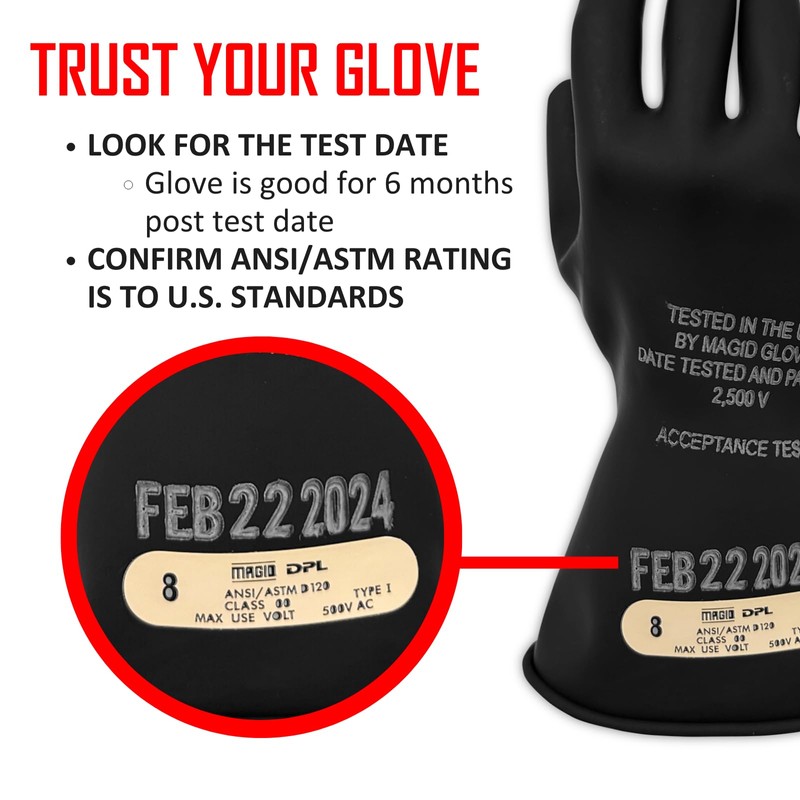 MAGID Insulating Electrical Gloves - Size 10, Class 00 |