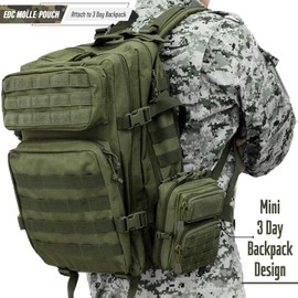 LIVANS Tactical Molle Utility Pouch, EDC Tool Pouch Tactical Phone Pouches Mini Waist Pouches Medical EDC IFAK Pack Mini Design of 3-Day Backpack