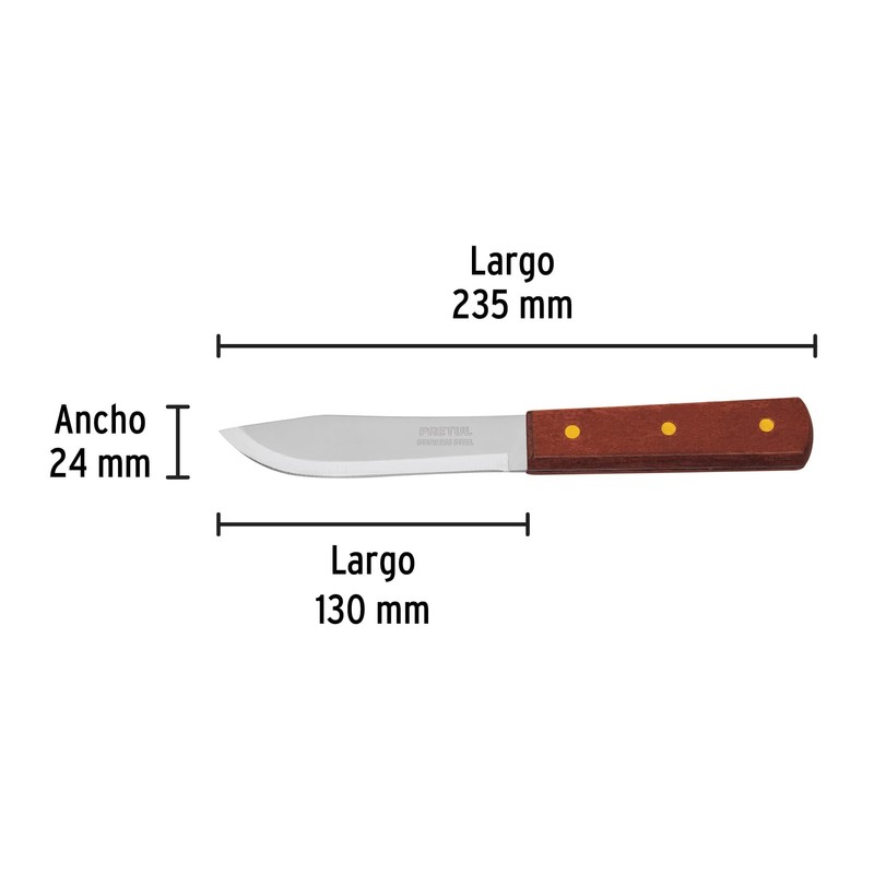 Pretul CUCH-M50, Cuchillo cebollero 5" mango de madera