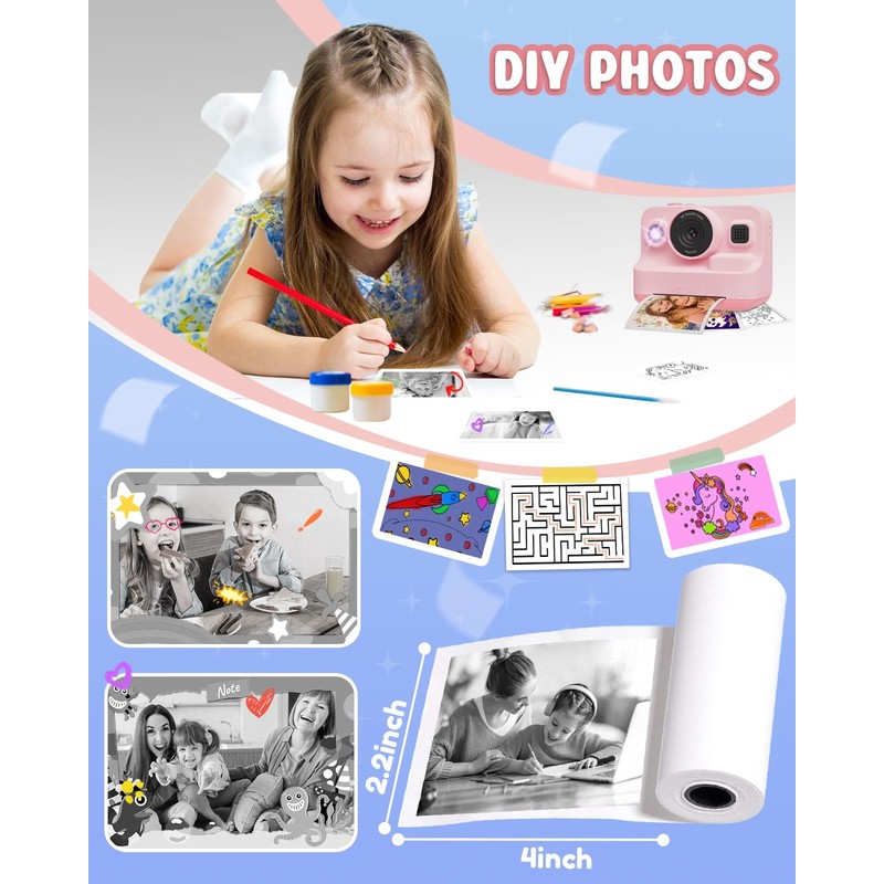 Printing Paper, Printing Camera Refill Thermal Paper 10 Rolls, BPA