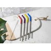 Colourworks Reusable Drinking Straws, Plastic Straws with Cleaning Brush, Environmentally