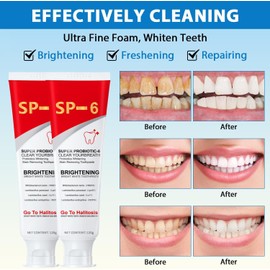 2Pcs SP-6 Ultra Whitening Toothpaste, SP-6 Probiotics Whitening Toothpaste, Sp 6 Toothpaste,Sp 6 Toothpaste Fresh Breath,Deep Cleaning Care Toothpaste
