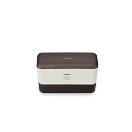 Masakazu ARBRE Long Square Nest Lunch Brown 27023 Size: Approx. W 3.0 x D 6.5 x H 3.7 inches (7.7 x 16.5 x 9.5 cm)