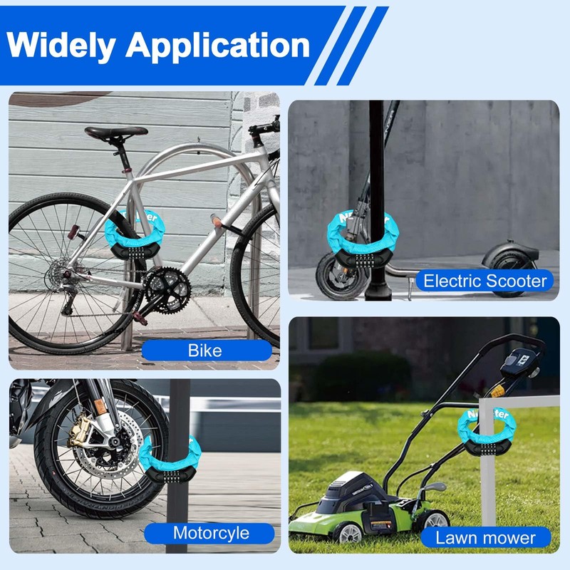 NDakter Bike Chain Lock, 5 Digit Combination Heavy Duty Anti