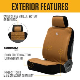 Carhartt Universal Nylon Duck Canvas Fitted Bucket Seat Cover, Durable Seat Protection with Rain Defender, Single, Blind Duck Camo