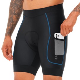 SPEEDCYC Men’s Bike Shorts 4D Padded Cycling Bicycle Road Biking Mountain Riding UPF 50+ Cycle Shorts BlackBlue