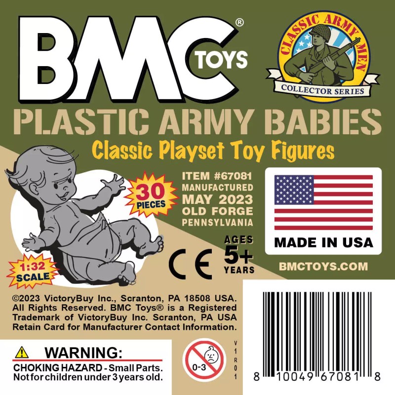 BMC OD Green Gray Tan Miniature Baby Doll 1:32 Scale