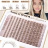 Kit de extensiones de pestañas naturales de Lanflower, marrón, en