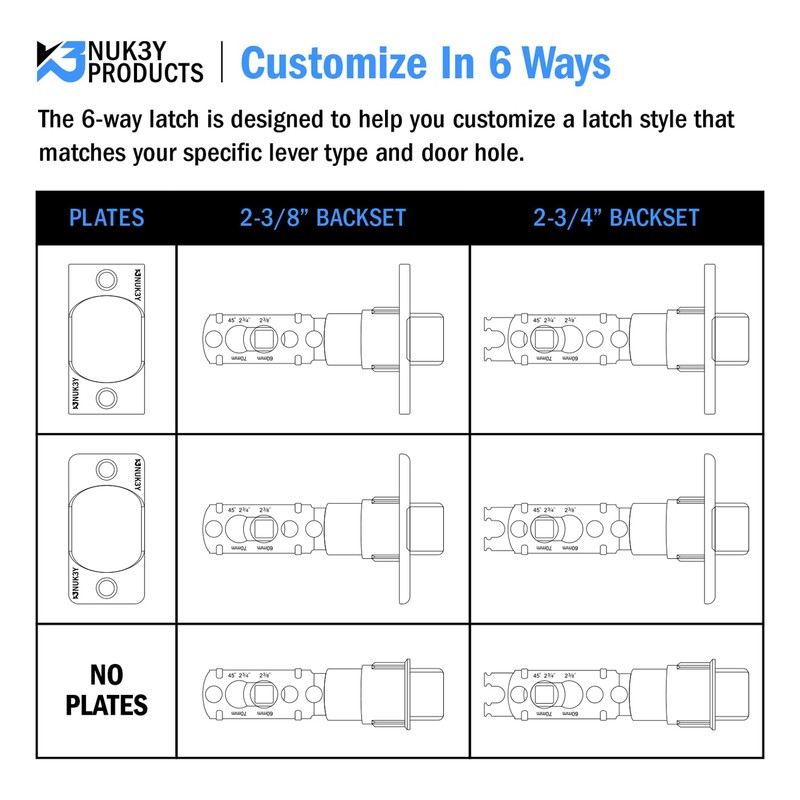 Nuk3y Nova Door Knob Crystal Glass Round (Privacy, Matte Black)