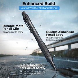 Nicpro 0.7 mm Mechanical Pencil Set with Case, 3PCS HD1000 Metal Mechanical Pencils 0.7 With 6 Tube HB Lead Refills, Eraser, Weatherproof Barrel for Outdoor Writing Drafting Drawing Sketching