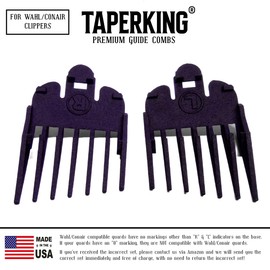 Taper King Hair Clipper Guide Comb Guard Set - Fool Proof Tapers & Fades at Home … (Amethyst - #2 to #4 (6mm to 13mm))