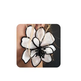 PLwelth Flower Earrings for Women Bohemian Floral Drop Earrings Exaggerated Big Flower Dangle Earring Unique White Floral Drop Earring Statement Jewelry Gifts for Her Birthday Christmas Gifts