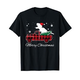 Merry Christmas Dinosaur Santa Hat Xmas Buffalo red Plaid T-Shirt