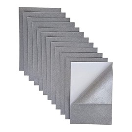 Self Adhesive Felt Sheets, 12 Pieces Assorted Colors Sticky Felt, 8"x12" Felt Sheets with Adhesive Backing for Sewing DIY Crafts (Grey)