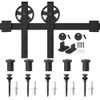 WINSOON 6FT Heavy Duty Sliding Barn Door Hardware Kit, Black