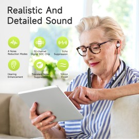 LOBKIN Hearing Aids for Seniors, Hearing Amplifiers with Noise Reduction and Rechargeable, Neckband Bluetooth Hearing Aids for Men Women Hearing loss, 80 Hrs Hearing Time, 4 Hearing Aid Modes (Black)