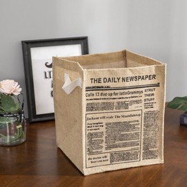 Linen Organizing Square Basket (News paper)
