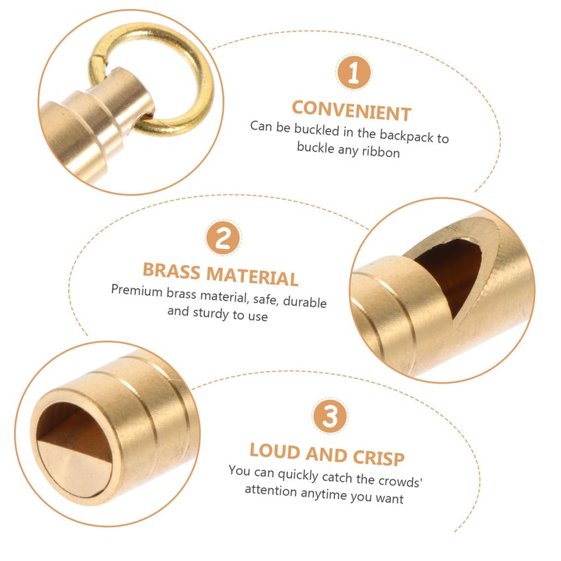 KOMBIUDA 2Pcs Retro Brass Whistle Pendant Survival Whistle for Outdoor