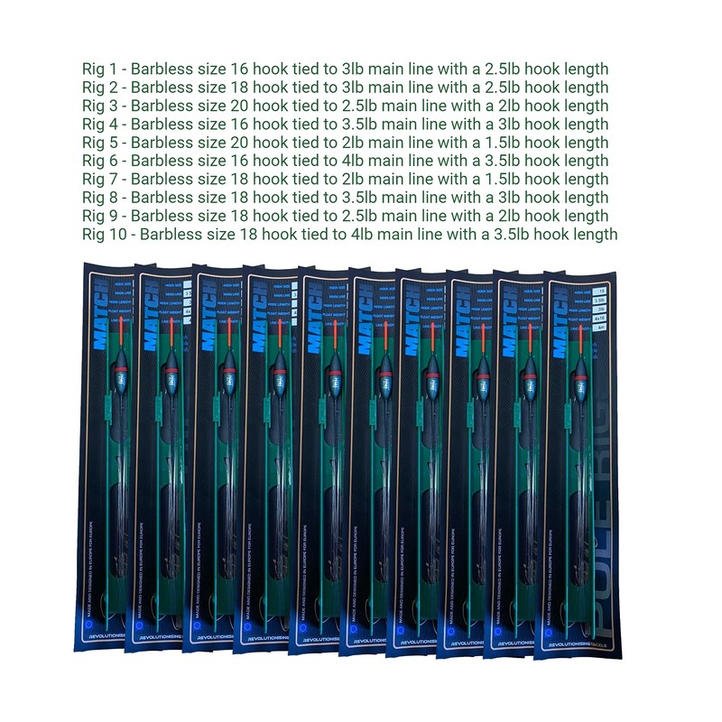 NGT FO-POLERIG-MATCH-10 Pack Of 10 Assorted 'match' Pole Rigs -
