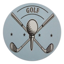 Novel Merk Golf & Clubs Vinyl Stickers - 2” Round Individual Decals for Laptop, Water Bottle, Party Favors, & Decor - Adheres to Clean Surfaces & Waterproof (20 Pack)