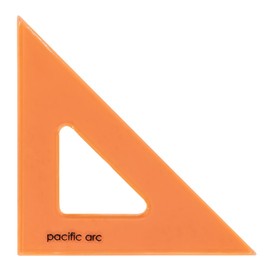 Pacific Arc's Scholastic Triangle - 4 inch - Clear - 45/90 Angle - Plain Edge - Polystyrene - Technical Drawing Tools, Drafting, Architect and Engineering.