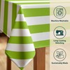 Fabric Textile Products | Lime and White Stripe Tablecloth |