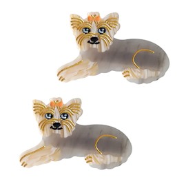 Yorkshire Dog Hair Clips,Cellulose Acetate Hair Clips,Small Hair Clips for Girl,Pack of 2