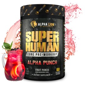 ALPHA LION Core Pre Workout Powder with Creatine for Performance, Beta Alanine for Muscle, L-Citrulline for Pump & Tri-Source Caffeine for Sustained Energy (60 Servings, Alpha Punch Flavor)