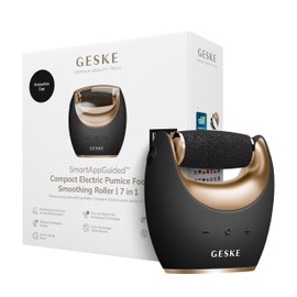 GESKE Compact Electric Pumice Foot Smoothing Roller | 7 in 1 | Elektrische Fußfeile | Bimsstein | Weiche Füße | Effektive Hornhautentfernung | Handliches Design |Für Dein Pediküre-Set